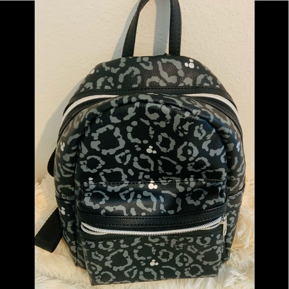 Gray and black leopard Disney Parks Mini Backpack